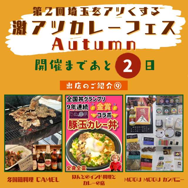 出店者の多国籍料理CAMEL、ほんとのインド料理とカレーのお店、MOGUMOGUカンパニーの写真です。